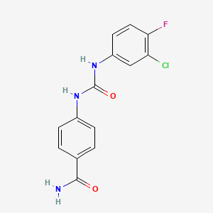 4-{[(3-CHLORO-4-FLUOROANILINO)CARBONYL]AMINO}BENZAMIDE