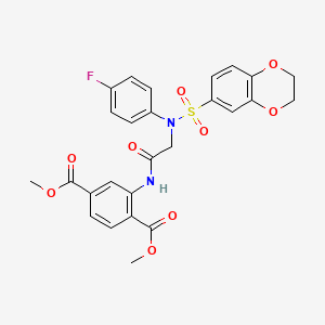 dimethyl 2-{[N-(2,3-dihydro-1,4-benzodioxin-6-ylsulfonyl)-N-(4-fluorophenyl)glycyl]amino}terephthalate