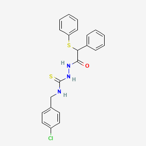 N-(4-chlorobenzyl)-2-[phenyl(phenylthio)acetyl]hydrazinecarbothioamide