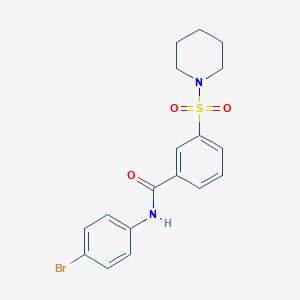 molecular formula C18H19BrN2O3S B412565 N-(4-Bromophenyl)-3-(piperidinosulfonyl)benzamide 