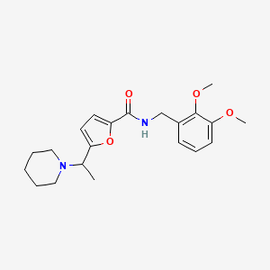 molecular formula C21H28N2O4 B4125653 N-(2,3-dimethoxybenzyl)-5-(1-piperidin-1-ylethyl)-2-furamide 