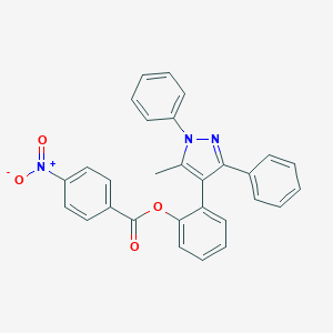 molecular formula C29H21N3O4 B412566 2-(5-methyl-1,3-diphenyl-1H-pyrazol-4-yl)phenyl 4-nitrobenzoate 