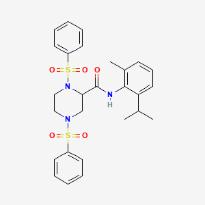 N-(2-isopropyl-6-methylphenyl)-1,4-bis(phenylsulfonyl)-2-piperazinecarboxamide