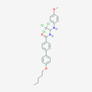 molecular formula C27H29Cl3N2O3 B412571 4'-(pentyloxy)-N-[2,2,2-trichloro-1-(4-methoxyanilino)ethyl][1,1'-biphenyl]-4-carboxamide 