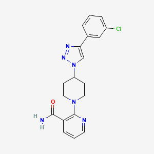 2-{4-[4-(3-chlorophenyl)-1H-1,2,3-triazol-1-yl]piperidin-1-yl}nicotinamide