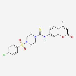 4-[(4-chlorophenyl)sulfonyl]-N-(4-methyl-2-oxo-2H-chromen-7-yl)-1-piperazinecarbothioamide