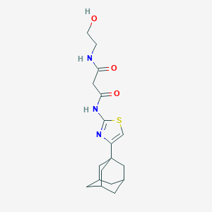 molecular formula C18H25N3O3S B412573 N-(4-Adamantan-1-yl-thiazol-2-yl)-N'-(2-hydroxy-ethyl)-malonamide CAS No. 303100-89-2