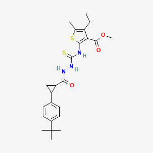 Methyl 2-{[(2-{[2-(4-tert-butylphenyl)cyclopropyl]carbonyl}hydrazinyl)carbonothioyl]amino}-4-ethyl-5-methylthiophene-3-carboxylate