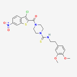 4-[(3-chloro-6-nitro-1-benzothien-2-yl)carbonyl]-N-[2-(3,4-dimethoxyphenyl)ethyl]-1-piperazinecarbothioamide