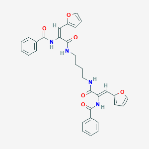 molecular formula C32H30N4O6 B412581 N-[1-{[(4-{[2-(benzoylamino)-3-(2-furyl)acryloyl]amino}butyl)amino]carbonyl}-2-(2-furyl)vinyl]benzamide 