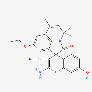 2-amino-8'-ethoxy-7-hydroxy-4',4',6'-trimethyl-2'-oxo-4'H-spiro[chromene-4,1'-pyrrolo[3,2,1-ij]quinoline]-3-carbonitrile