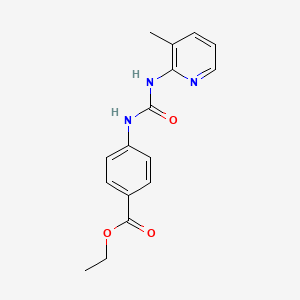 molecular formula C16H17N3O3 B4125815 ETHYL 4-({[(3-METHYL-2-PYRIDYL)AMINO]CARBONYL}AMINO)BENZOATE 