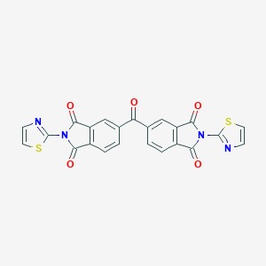 molecular formula C23H10N4O5S2 B412582 5-{[1,3-dioxo-2-(1,3-thiazol-2-yl)-2,3-dihydro-1H-isoindol-5-yl]carbonyl}-2-(1,3-thiazol-2-yl)-1H-isoindole-1,3(2H)-dione 