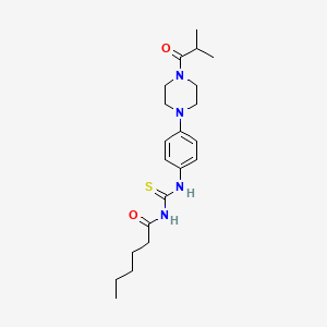 N-({[4-(4-isobutyryl-1-piperazinyl)phenyl]amino}carbonothioyl)hexanamide