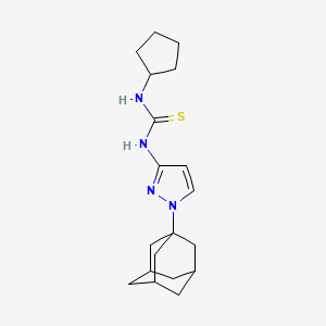 molecular formula C19H28N4S B4125825 N-[1-(1-adamantyl)-1H-pyrazol-3-yl]-N'-cyclopentylthiourea 