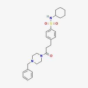 4-[3-(4-benzyl-1-piperazinyl)-3-oxopropyl]-N-cyclohexylbenzenesulfonamide