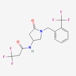 3,3,3-trifluoro-N-{5-oxo-1-[2-(trifluoromethyl)benzyl]-3-pyrrolidinyl}propanamide