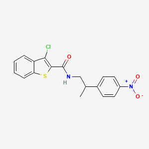 3-chloro-N-[2-(4-nitrophenyl)propyl]-1-benzothiophene-2-carboxamide