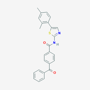 molecular formula C25H20N2O2S B412588 4-benzoyl-N-[5-(2,4-dimethylphenyl)-1,3-thiazol-2-yl]benzamide 