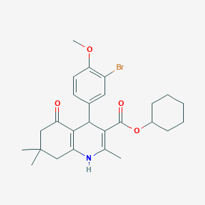 molecular formula C26H32BrNO4 B412592 Cyclohexyl 4-(3-bromo-4-methoxyphenyl)-2,7,7-trimethyl-5-oxo-1,4,5,6,7,8-hexahydro-3-quinolinecarboxylate 