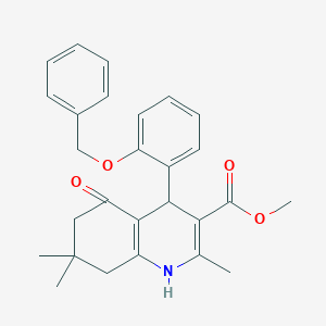 molecular formula C27H29NO4 B412594 Methyl 4-[2-(benzyloxy)phenyl]-2,7,7-trimethyl-5-oxo-1,4,5,6,7,8-hexahydro-3-quinolinecarboxylate 