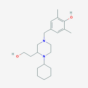 4-{[4-cyclohexyl-3-(2-hydroxyethyl)-1-piperazinyl]methyl}-2,6-dimethylphenol