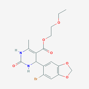 2-Ethoxyethyl 4-(6-bromo-1,3-benzodioxol-5-yl)-6-methyl-2-oxo-1,2,3,4-tetrahydro-5-pyrimidinecarboxylate
