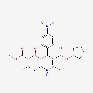 3-Cyclopentyl 6-methyl 4-[4-(dimethylamino)phenyl]-2,7-dimethyl-5-oxo-1,4,5,6,7,8-hexahydroquinoline-3,6-dicarboxylate