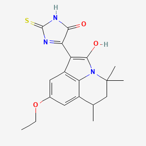 (1Z)-8-ethoxy-4,4,6-trimethyl-1-(5-oxo-2-thioxoimidazolidin-4-ylidene)-5,6-dihydro-4H-pyrrolo[3,2,1-ij]quinolin-2(1H)-one