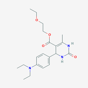 molecular formula C20H29N3O4 B412599 2-Ethoxyethyl 4-[4-(diethylamino)phenyl]-6-methyl-2-oxo-1,2,3,4-tetrahydro-5-pyrimidinecarboxylate 