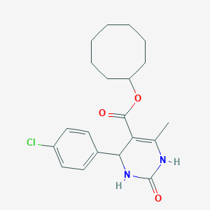 molecular formula C20H25ClN2O3 B412604 Cyclooctyl 4-(4-chlorophenyl)-6-methyl-2-oxo-1,2,3,4-tetrahydro-5-pyrimidinecarboxylate 