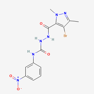 2-[(4-bromo-1,3-dimethyl-1H-pyrazol-5-yl)carbonyl]-N-(3-nitrophenyl)hydrazinecarboxamide