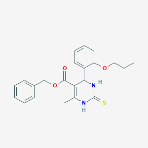 Benzyl 6-methyl-4-(2-propoxyphenyl)-2-thioxo-1,2,3,4-tetrahydropyrimidine-5-carboxylate