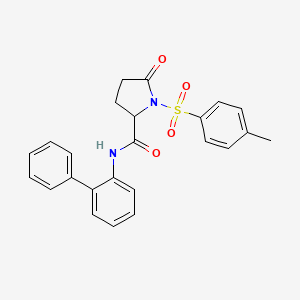 molecular formula C24H22N2O4S B4126099 N-biphenyl-2-yl-1-[(4-methylphenyl)sulfonyl]-5-oxoprolinamide 