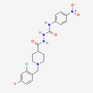 2-{[1-(2-chloro-4-fluorobenzyl)-4-piperidinyl]carbonyl}-N-(4-nitrophenyl)hydrazinecarboxamide