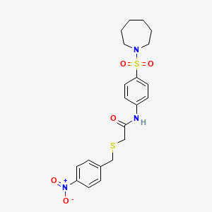 molecular formula C21H25N3O5S2 B4126132 N-[4-(1-azepanylsulfonyl)phenyl]-2-[(4-nitrobenzyl)thio]acetamide 