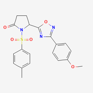 molecular formula C20H19N3O5S B4126139 5-[3-(4-Methoxyphenyl)-1,2,4-oxadiazol-5-yl]-1-(4-methylphenyl)sulfonylpyrrolidin-2-one 