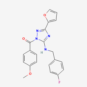 N-[(4-Fluorophenyl)methyl]-3-(furan-2-YL)-1-(4-methoxybenzoyl)-1H-1,2,4-triazol-5-amine