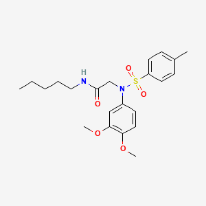 molecular formula C22H30N2O5S B4126167 N~2~-(3,4-dimethoxyphenyl)-N~2~-[(4-methylphenyl)sulfonyl]-N~1~-pentylglycinamide 