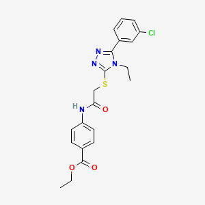 ethyl 4-[({[5-(3-chlorophenyl)-4-ethyl-4H-1,2,4-triazol-3-yl]thio}acetyl)amino]benzoate