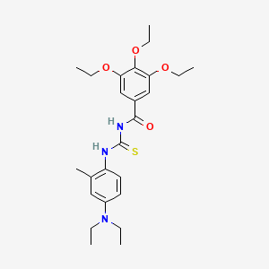 molecular formula C25H35N3O4S B4126200 N-({[4-(diethylamino)-2-methylphenyl]amino}carbonothioyl)-3,4,5-triethoxybenzamide 