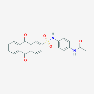 molecular formula C22H16N2O5S B412625 N-(4-{[(9,10-dioxo-9,10-dihydro-2-anthracenyl)sulfonyl]amino}phenyl)acetamide 