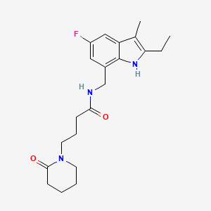 N-[(2-ethyl-5-fluoro-3-methyl-1H-indol-7-yl)methyl]-4-(2-oxopiperidin-1-yl)butanamide