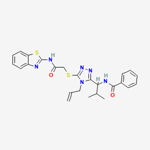 N-{1-[5-{[2-(1,3-benzothiazol-2-ylamino)-2-oxoethyl]sulfanyl}-4-(prop-2-en-1-yl)-4H-1,2,4-triazol-3-yl]-2-methylpropyl}benzamide