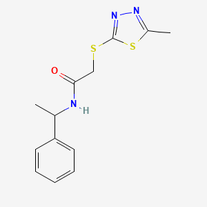 molecular formula C13H15N3OS2 B4126275 2-[(5-methyl-1,3,4-thiadiazol-2-yl)sulfanyl]-N-(1-phenylethyl)acetamide 