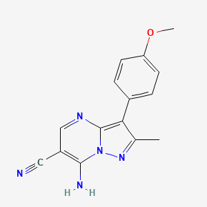 molecular formula C15H13N5O B4126285 7-amino-3-(4-methoxyphenyl)-2-methylpyrazolo[1,5-a]pyrimidine-6-carbonitrile 