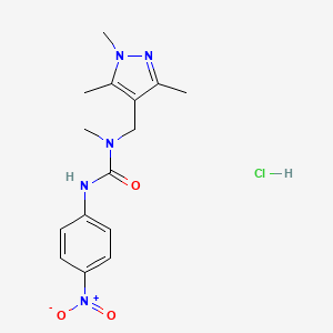 1-Methyl-3-(4-nitrophenyl)-1-[(1,3,5-trimethylpyrazol-4-yl)methyl]urea;hydrochloride