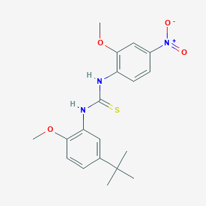 molecular formula C19H23N3O4S B4126343 1-(5-Tert-butyl-2-methoxyphenyl)-3-(2-methoxy-4-nitrophenyl)thiourea 