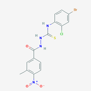 N-(4-bromo-2-chlorophenyl)-2-(3-methyl-4-nitrobenzoyl)hydrazinecarbothioamide