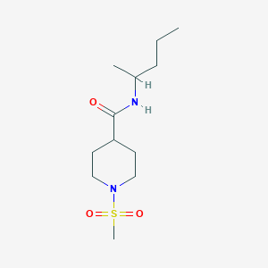 molecular formula C12H24N2O3S B4126372 N-(1-methylbutyl)-1-(methylsulfonyl)-4-piperidinecarboxamide 